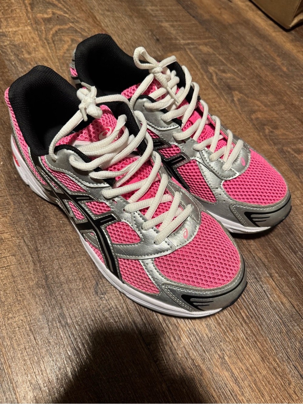 Asics Pink and Silver Women's Athletic Sneakers